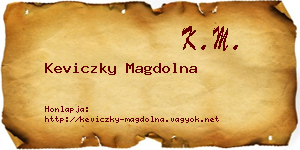 Keviczky Magdolna névjegykártya