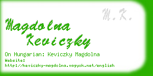 magdolna keviczky business card